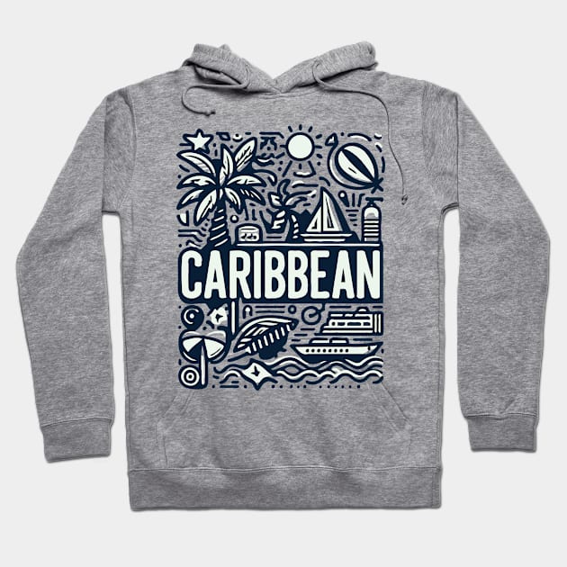 Vintage Caribbean Typography Design Hoodie by Trendsdk